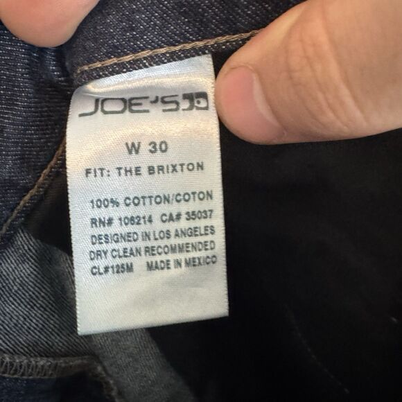 Joes‎ Jeans Mens 30x34 Blue Straight Slim Fit Dark Wash Narrow Stretch Brixton - Picture 9 of 10